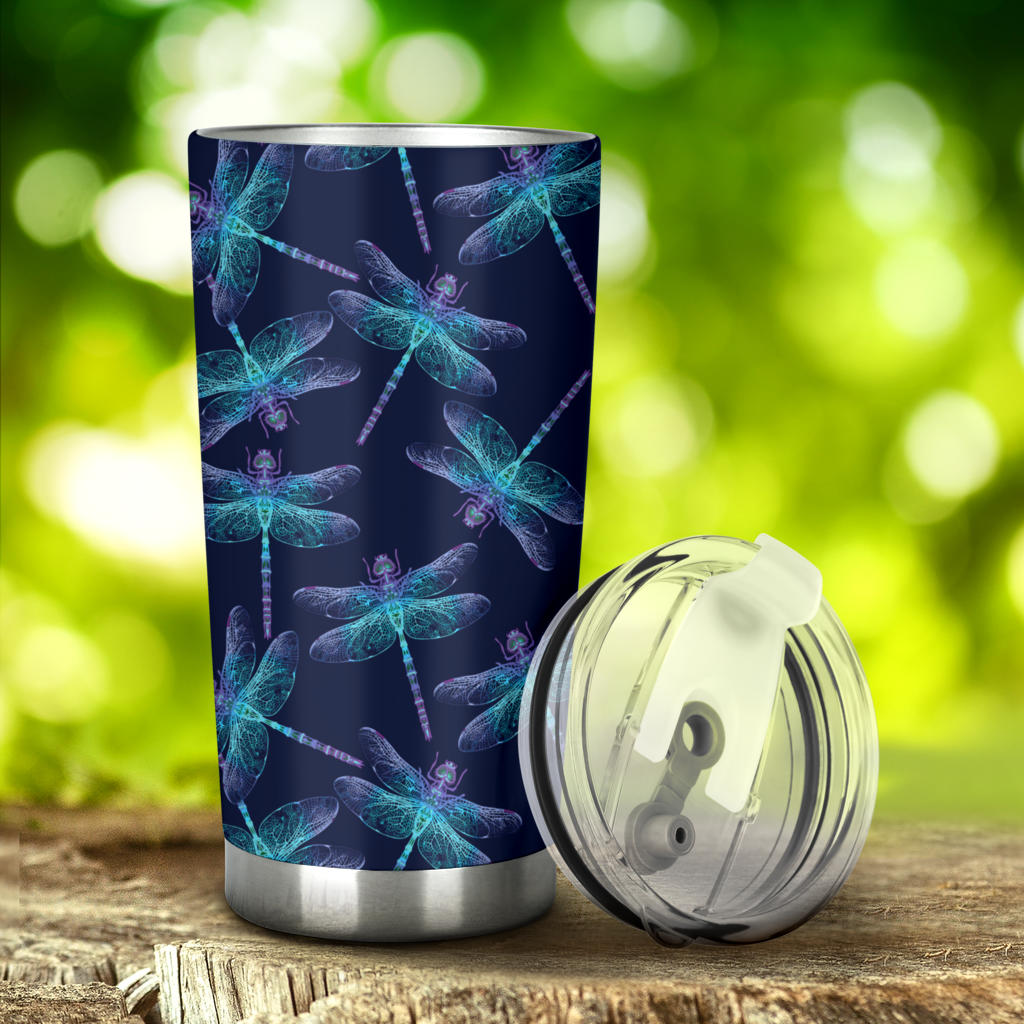 Dragonfly Hand Drawn Style Print Tumbler