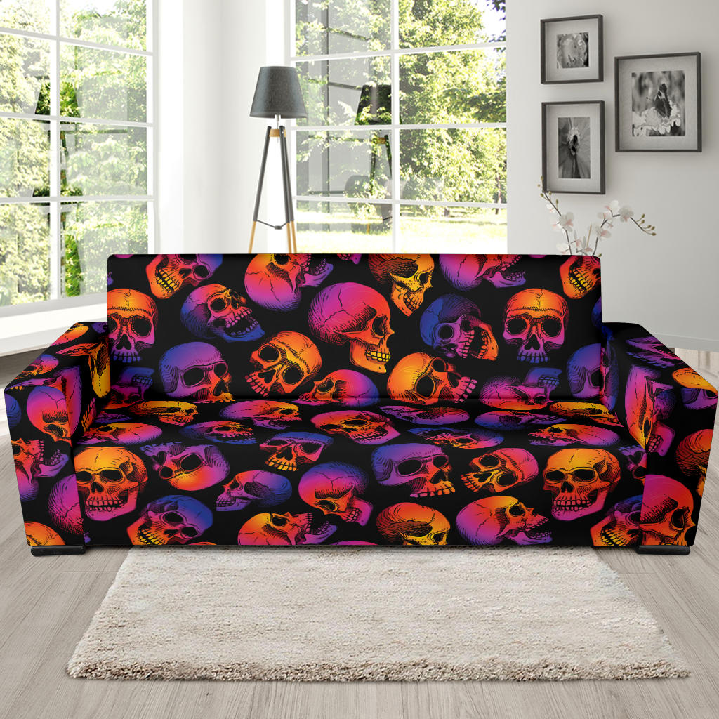 Skull Multicolor Print Design LKS3011 Sofa Slipcover