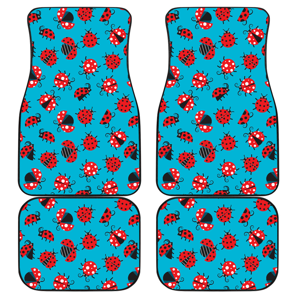 Ladybug Action Print Pattern Car Floor Mats Front Back