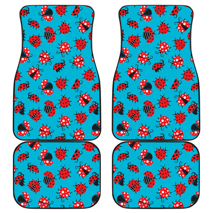 Ladybug Action Print Pattern Car Floor Mats Front Back