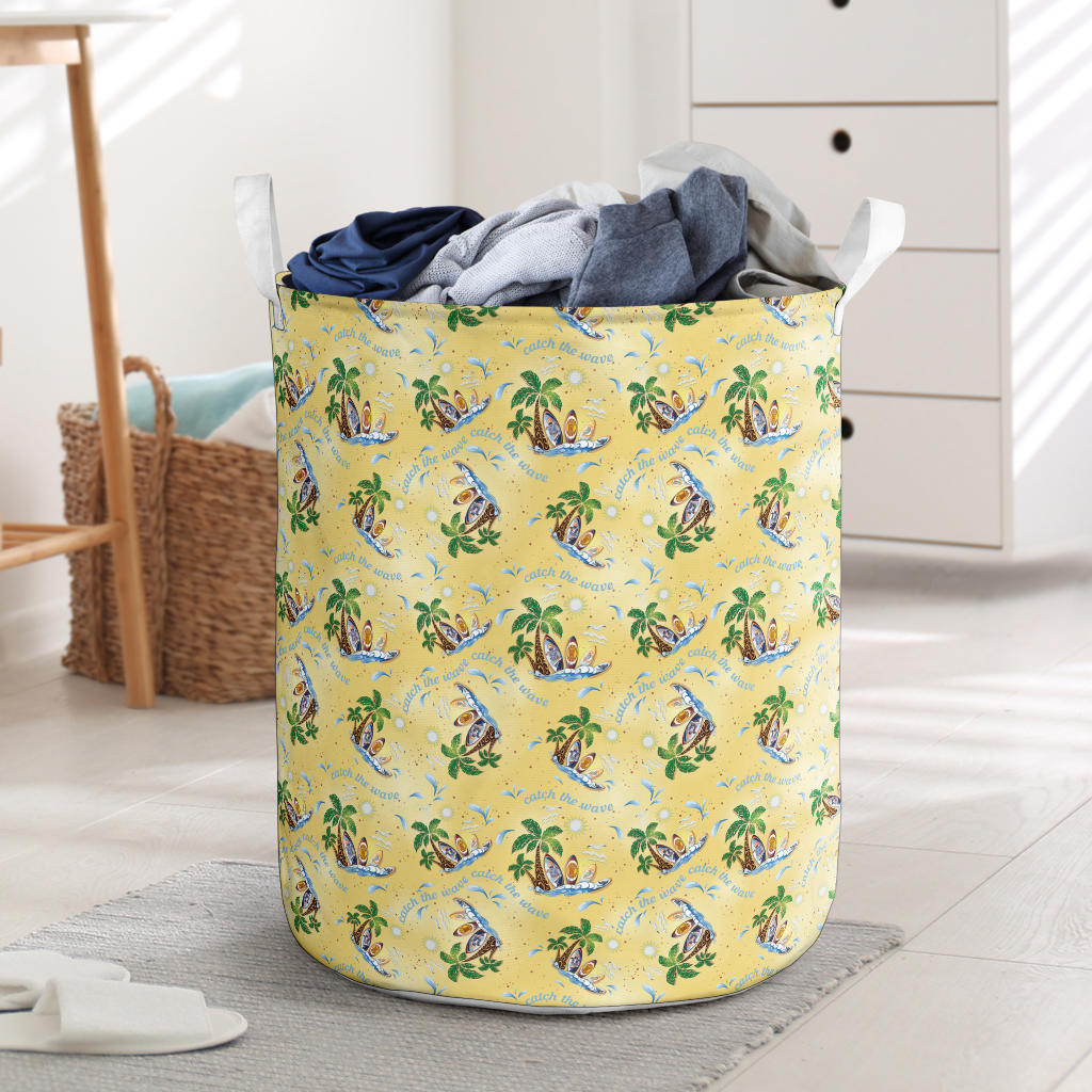 Surf Catch the Wave Design Laundry Basket