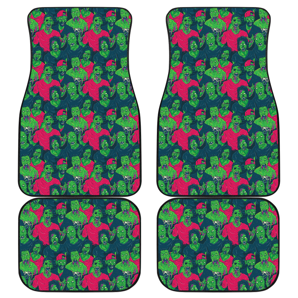 Zombie Themed Design Pattern Print Car Floor Mats Front Back