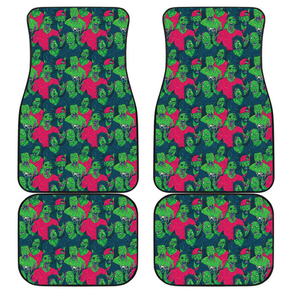 Zombie Themed Design Pattern Print Car Floor Mats Front Back
