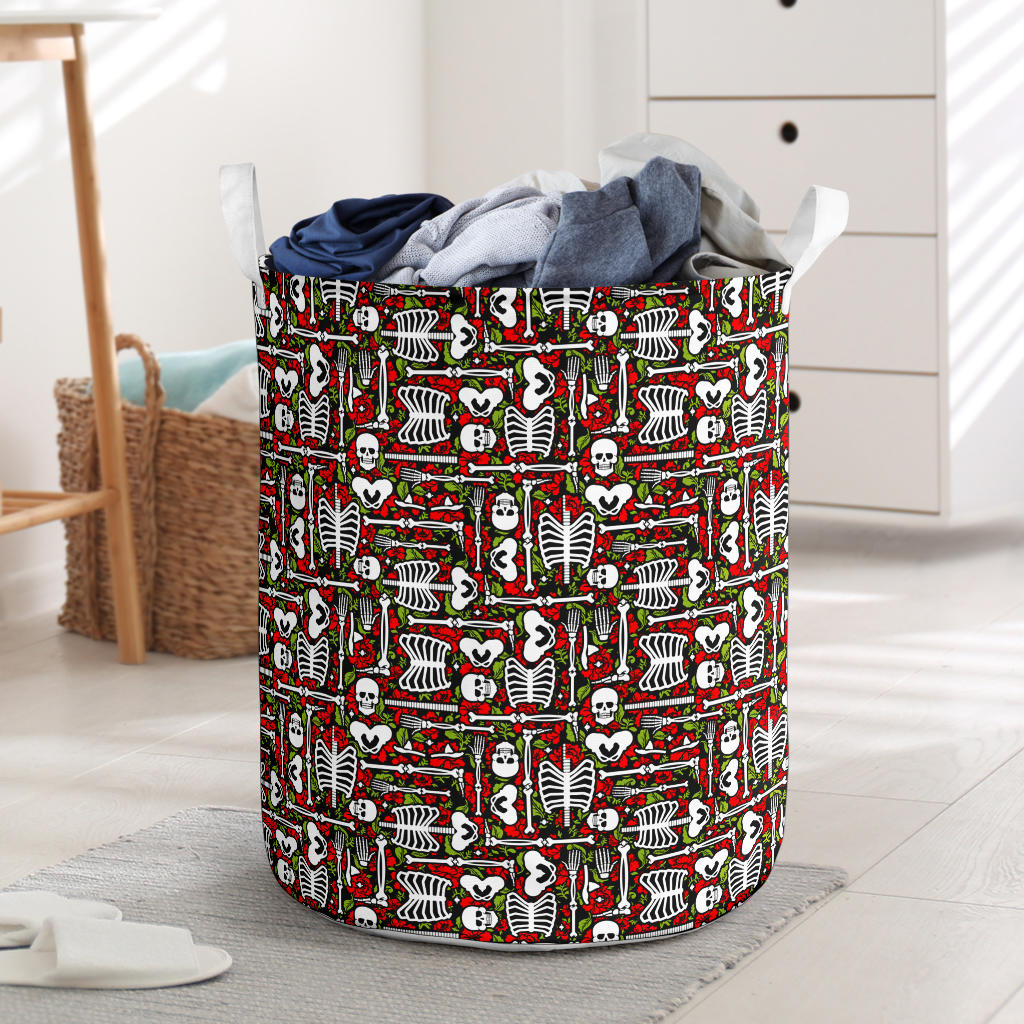 Skeleton Pattern Print Laundry Basket
