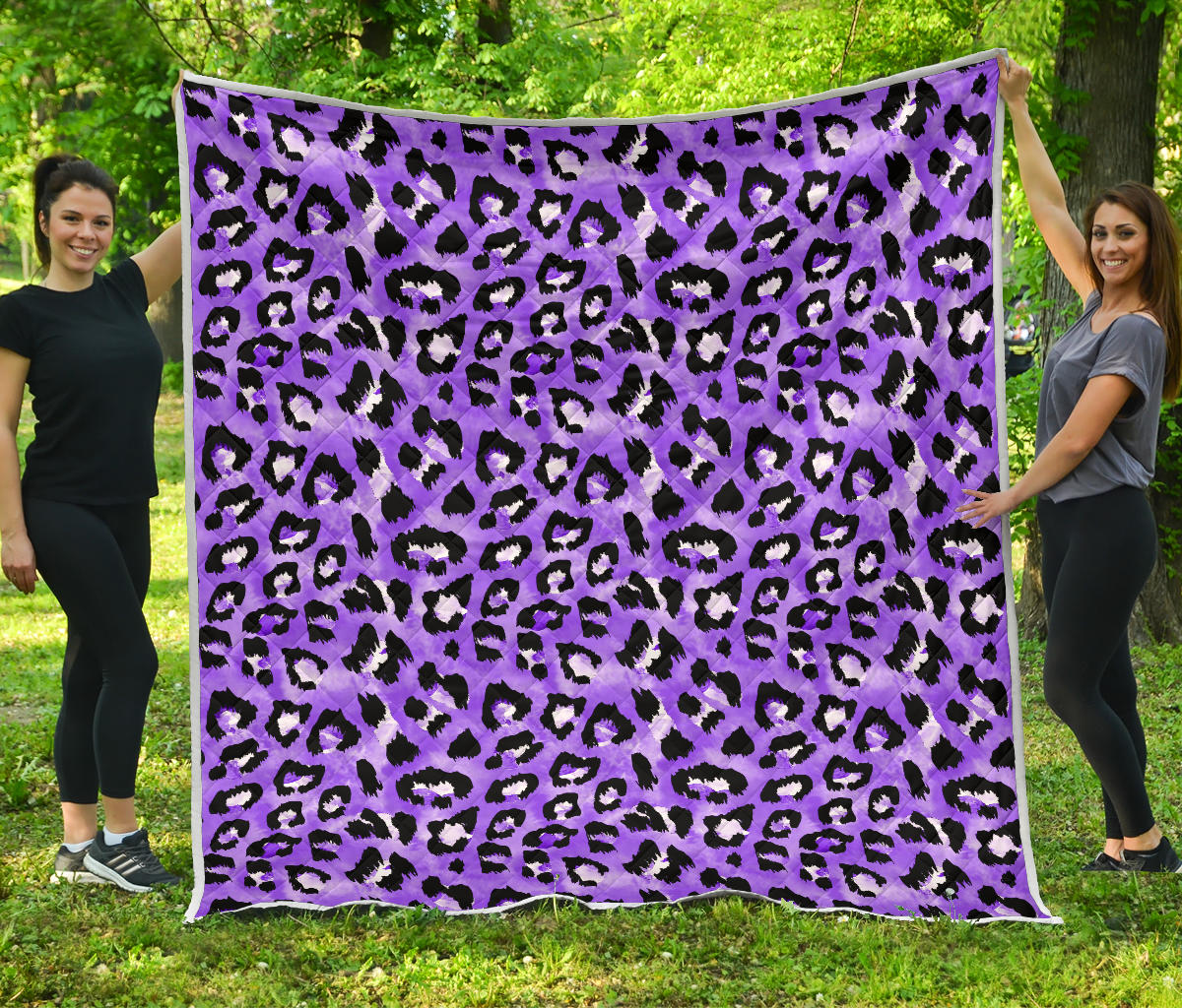 Leopard Purple Skin Print Quilt Bedspread