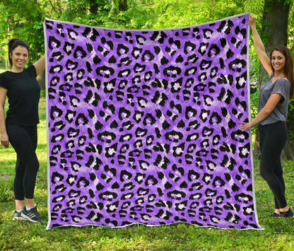 Leopard Purple Skin Print Quilt Bedspread