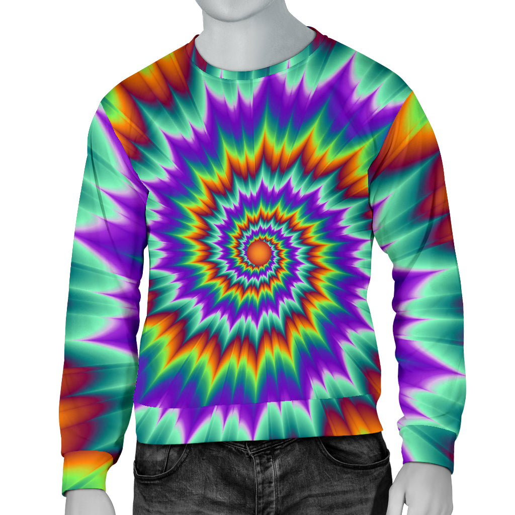 Optical illusion Pulsing fiery spirals Men Long Sleeve Sweatshirt