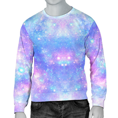 Galaxy Stardust Pastel Color Print Men Long Sleeve Sweatshirt