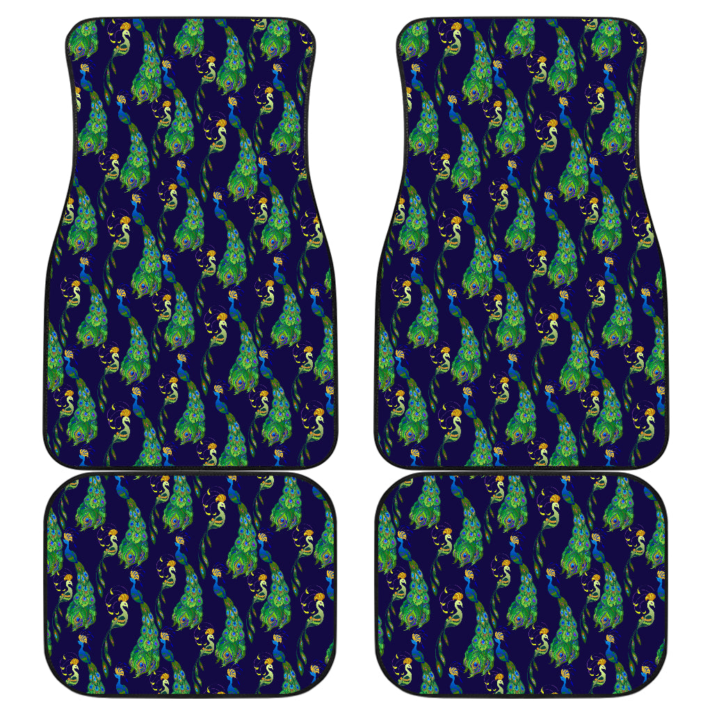 Peacock Art Design Print Car Floor Mats Front Back