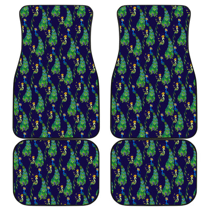 Peacock Art Design Print Car Floor Mats Front Back