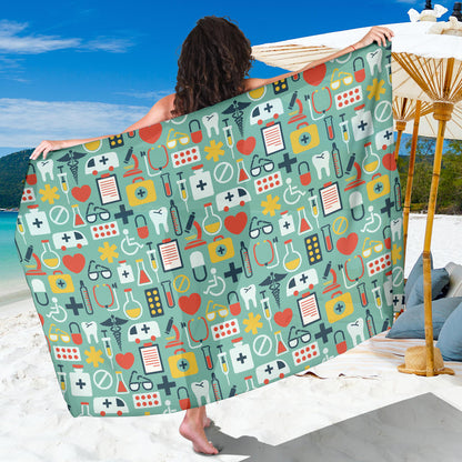 Medical Pattern Print Design 02 Sarong Pareo Wrap