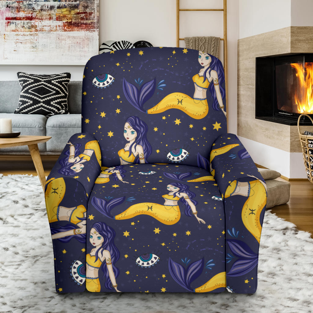 Pisces Pattern Print Design A04 Recliner Slipcover with Pocket