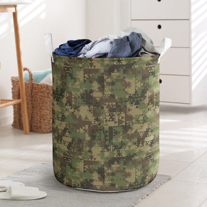 Camouflage Aztec Green Army Print Laundry Basket