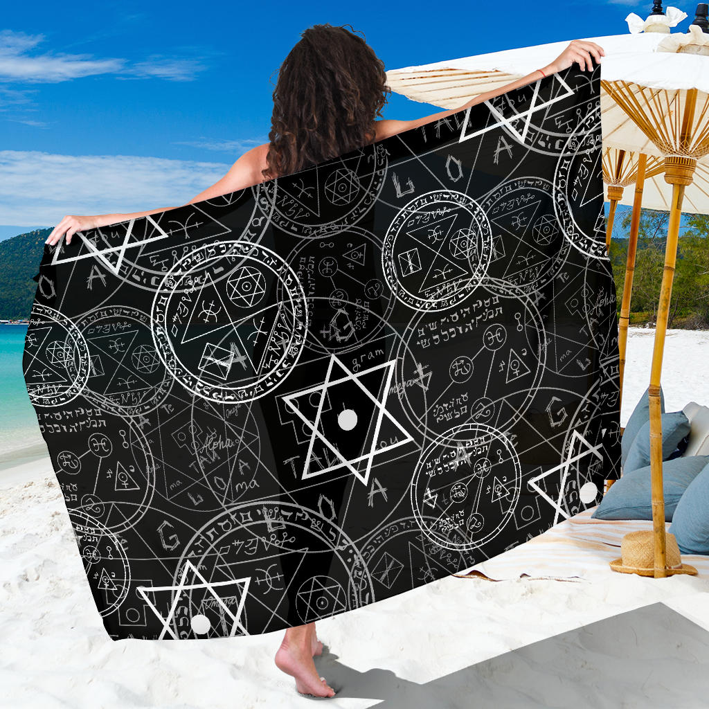 Pentagram Pattern Print Design A01 Sarong Pareo Wrap