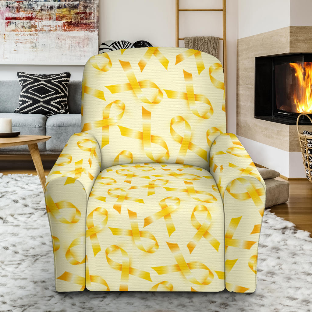 Childhood cancer Pattern Print Design 01 Recliner Slipcover with Pocket