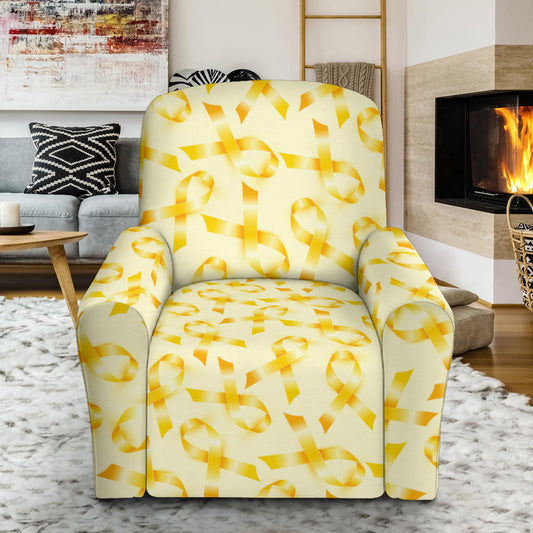 Childhood cancer Pattern Print Design 01 Recliner Slipcover with Pocket