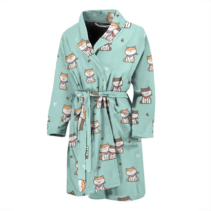 Shiba Inu Print Design LKS302 Men Bathrobe