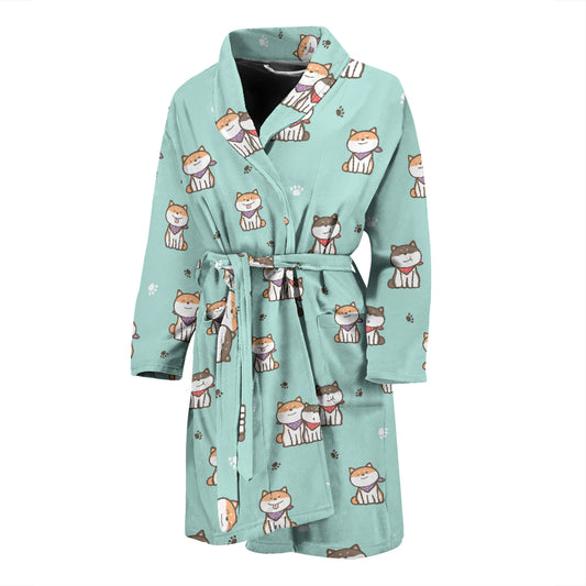 Shiba Inu Print Design LKS302 Men Bathrobe