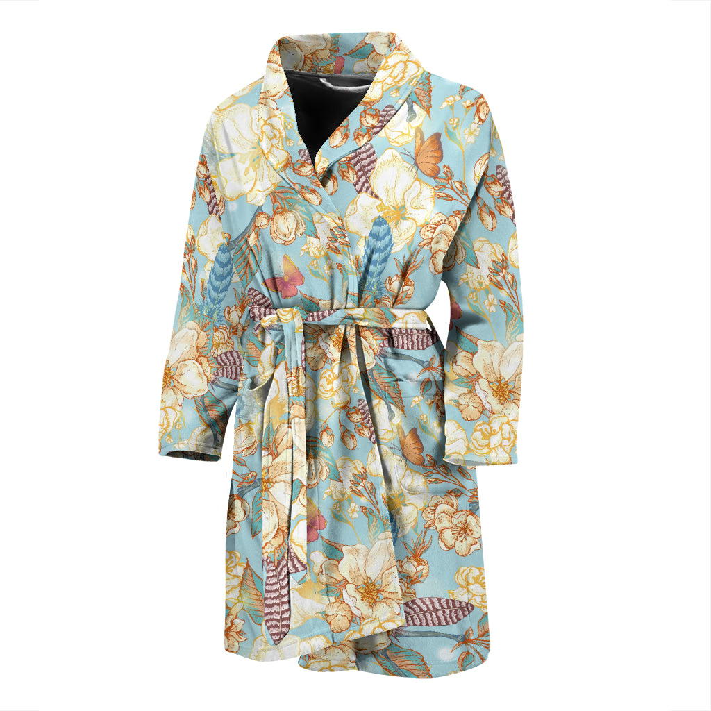 Summer Floral Print Design LKS302 Men Bathrobe