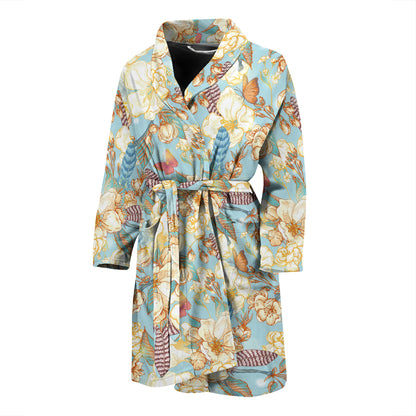 Summer Floral Print Design LKS302 Men Bathrobe