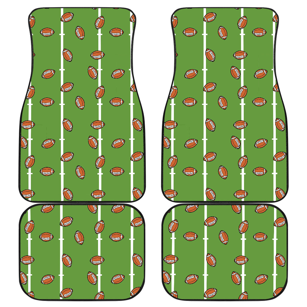 American Football on Field Themed Print Car Floor Mats Front Back