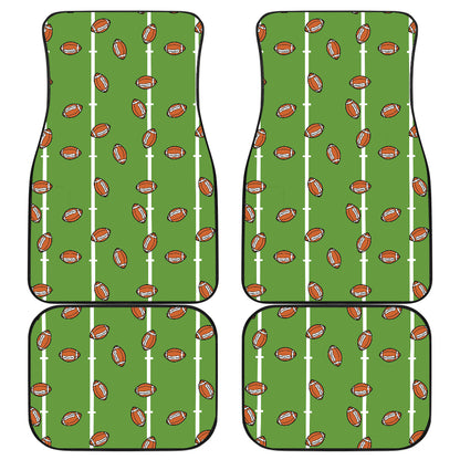 American Football on Field Themed Print Car Floor Mats Front Back