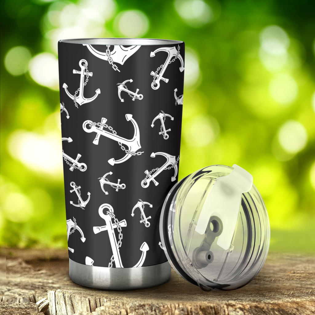 Anchor Black White Tumbler