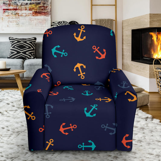 Anchor Pattern Print Design 05 Recliner Slipcover with Pocket