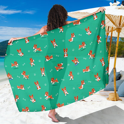 Basenji Pattern Print Design 02 Sarong Pareo Wrap