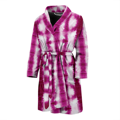 Tie Dye Dark Pink Print Design LKS303 Men Bathrobe