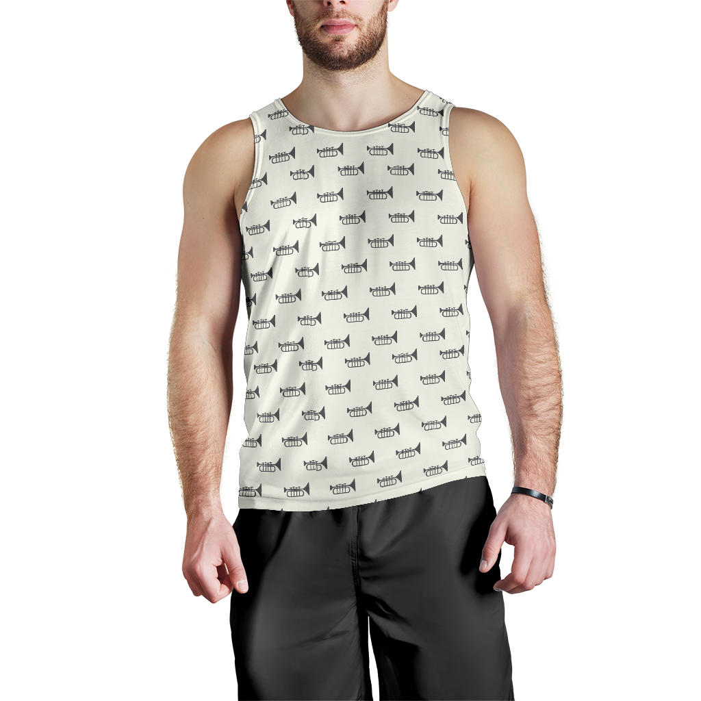 Trumpet Pattern Themed Print Men Tank Top