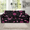 Lipstick Pink Pattern Print Design 01 Sofa Slipcover