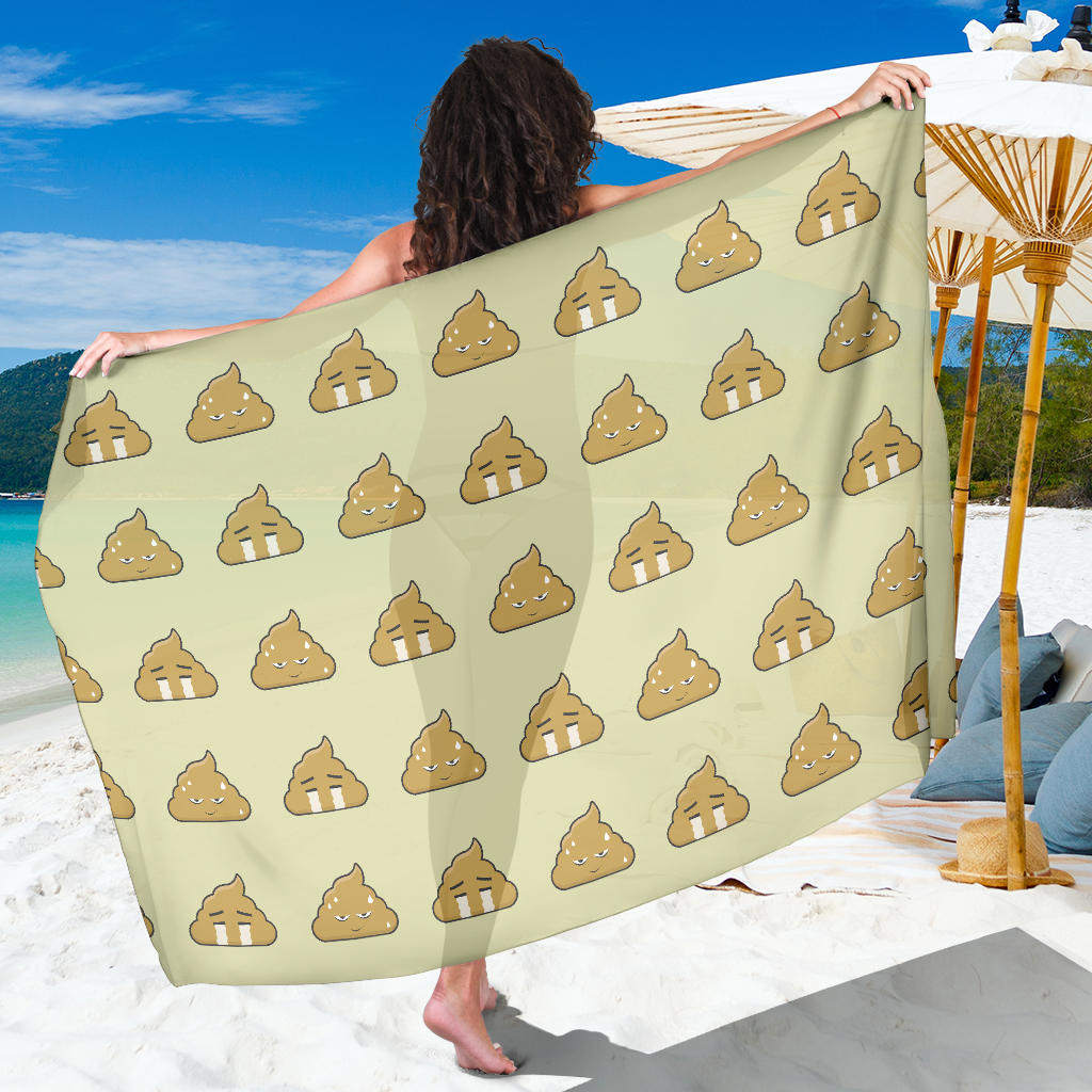 Poop Emoji Pattern Print Design A04 Sarong Pareo Wrap