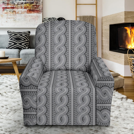 Cable Knit Pattern Print Design 01 Recliner Slipcover with Pocket