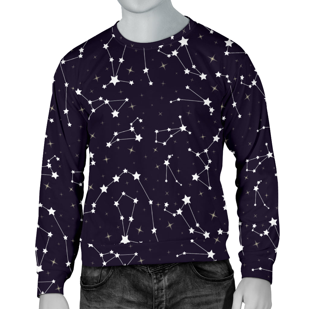 Zodiac Star Pattern Design Print Men Long Sleeve Sweatshirt