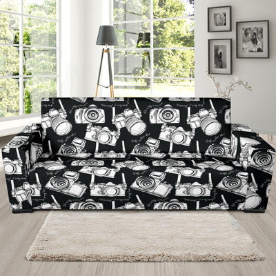 Camera Pattern Print Design 01 Sofa Slipcover