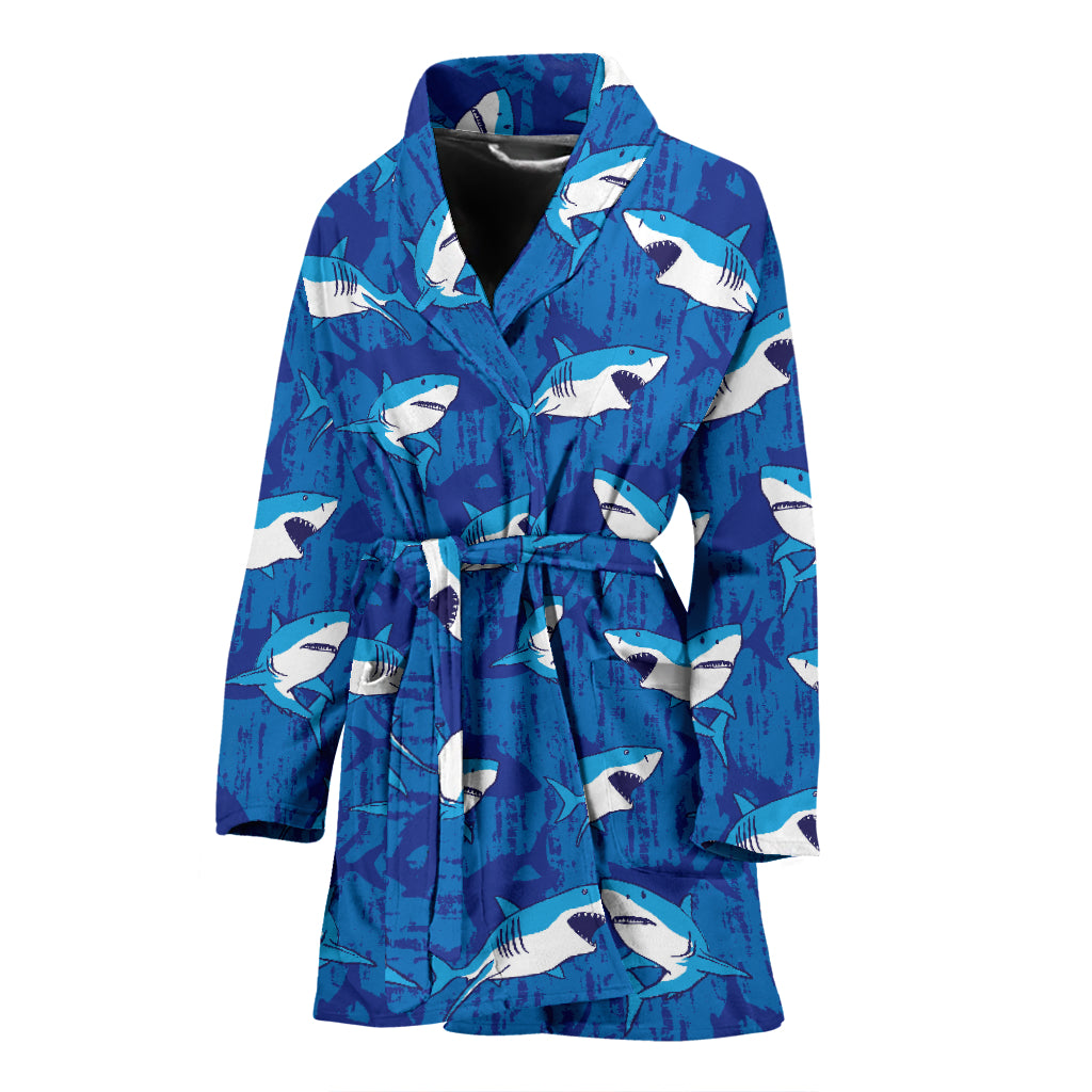 Shark Print Design LKS308 Women Bathrobe
