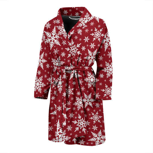 Snowflake Red Print Design LKS302 Men Bathrobe