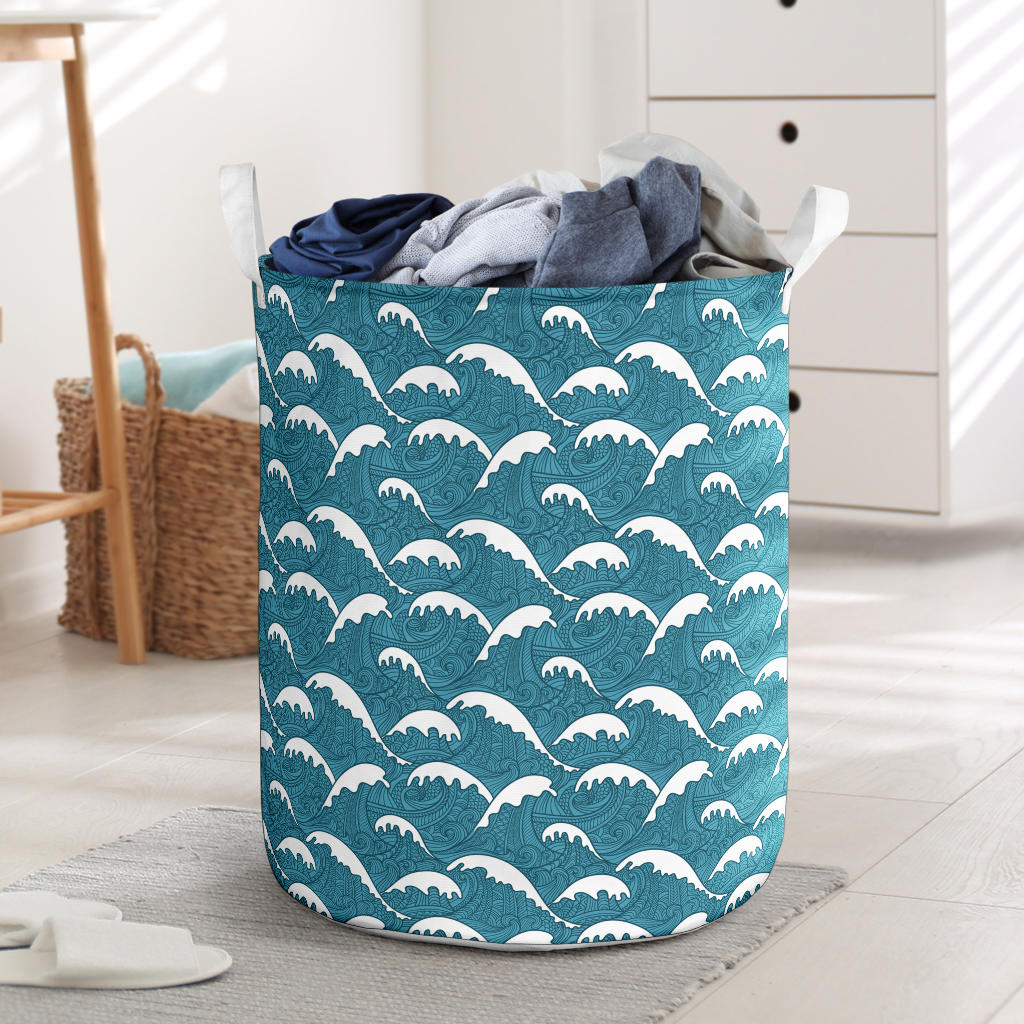 Surf Wave Tribal Design Laundry Basket