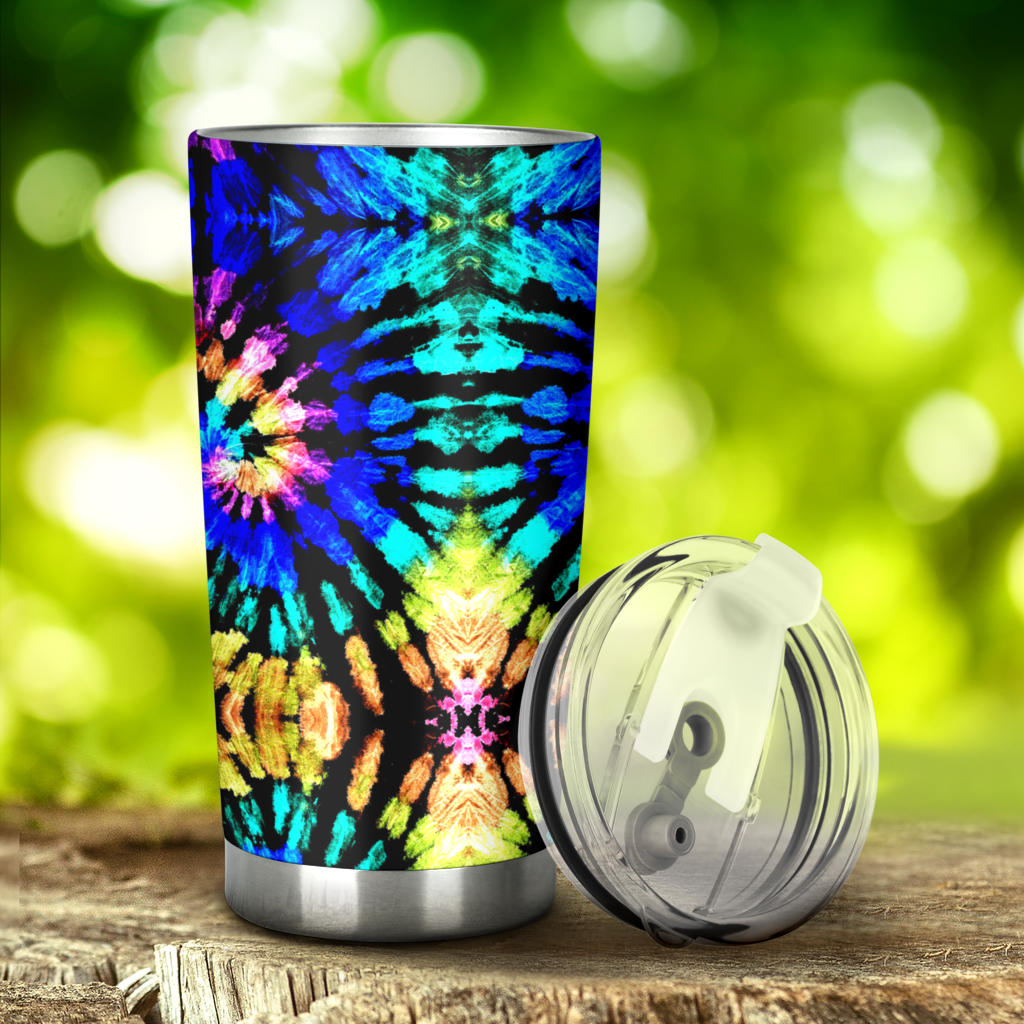 Tie Dye Rainbow Design Print Tumbler