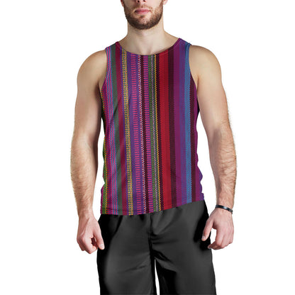 Serape Stripe Print Men Tank Top