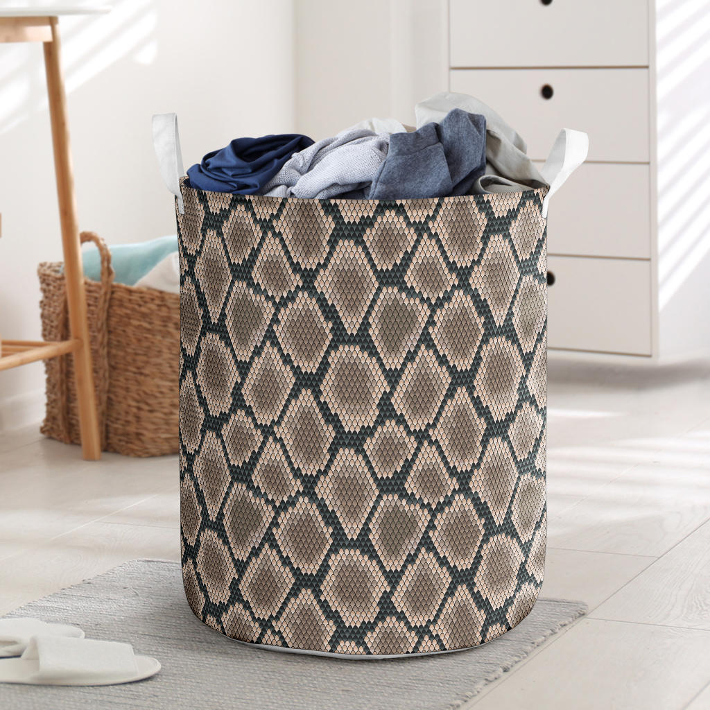 Snake Skin Design Print Laundry Basket