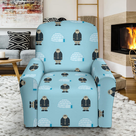 Eskimo Pattern Print Design 03 Recliner Slipcover with Pocket