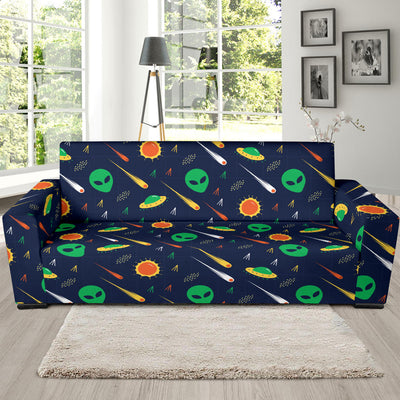 Alien UFO Pattern Print Design 05 Sofa Slipcover