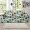 Coffee Pattern Print Design 04 Sofa Slipcover