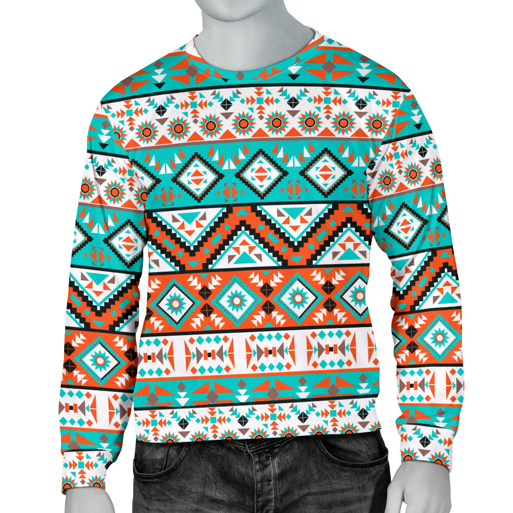 Navajo Style Print Pattern Men Long Sleeve Sweatshirt