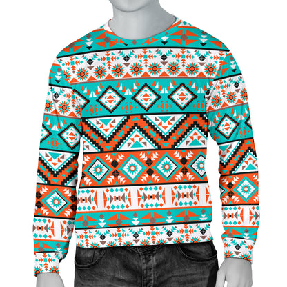 Navajo Style Print Pattern Men Long Sleeve Sweatshirt