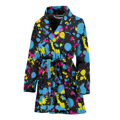 Splatter Colorful Print Design LKS301 Women Bathrobe