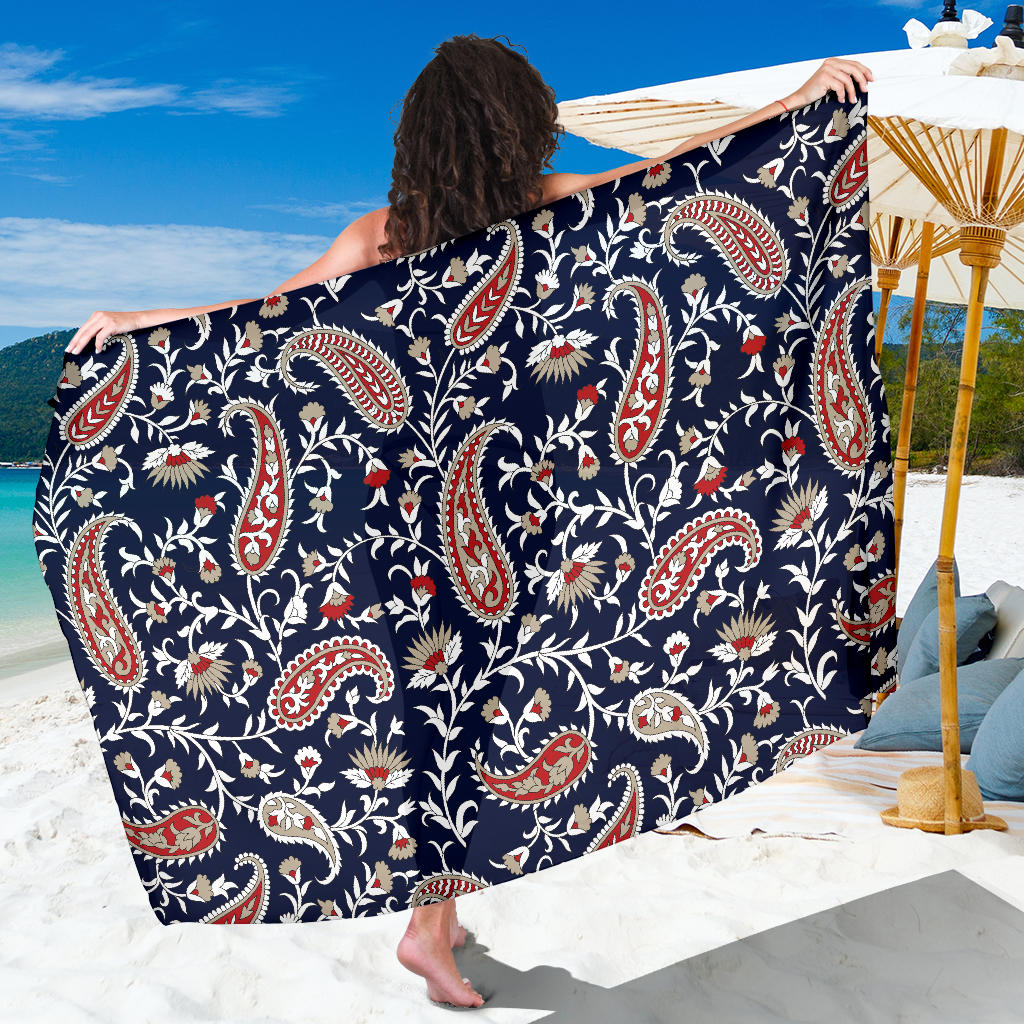 Paisley Pattern Print Design A05 Sarong Pareo Wrap