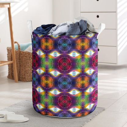 Chakra Eye Print Pattern Laundry Basket